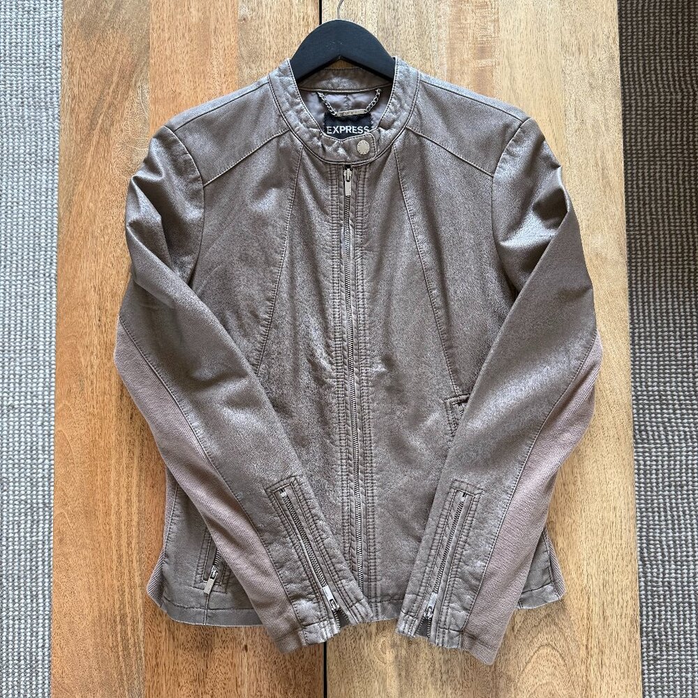 Express Faux Vegan Leather Jacket - Size LG